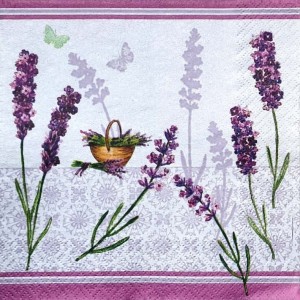 Салфетка для декупажа "Лаванда на сером" бумажная, 33х33 см